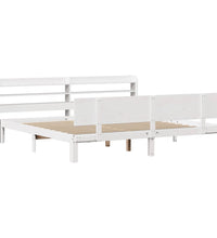 Bettgestell mit Kopfteil ohne Matratze Weiß 180x200 cm