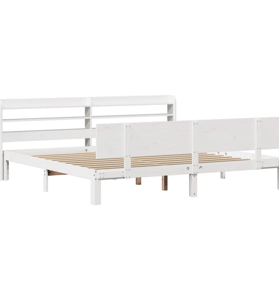 Bettgestell mit Kopfteil ohne Matratze Weiß 180x200 cm