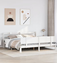 Bettgestell mit Kopfteil ohne Matratze Weiß 180x200 cm