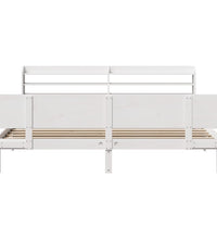 Bettgestell mit Kopfteil ohne Matratze Weiß 180x200 cm