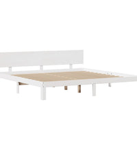 Bettgestell mit Kopfteil ohne Matratze Weiß 180x200 cm