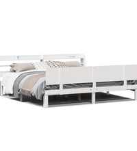 Bettgestell mit Kopfteil ohne Matratze Weiß 180x200 cm