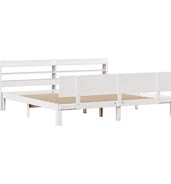 Bettgestell mit Kopfteil ohne Matratze Weiß 200x200 cm