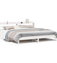 Massivholzbett ohne Matratze Weiß 200x200 cm Kiefernholz