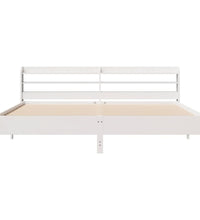 Massivholzbett ohne Matratze Weiß 200x200 cm Kiefernholz