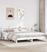 Massivholzbett ohne Matratze Weiß 200x200 cm Kiefernholz