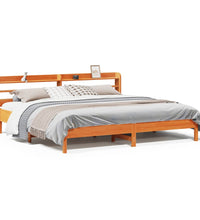 Massivholzbett ohne Matratze Wachsbraun 200x200 Kiefernholz