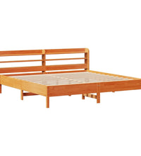 Massivholzbett ohne Matratze Wachsbraun 200x200 Kiefernholz