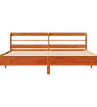Massivholzbett ohne Matratze Wachsbraun 200x200 Kiefernholz
