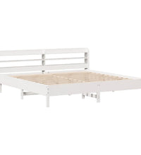 Massivholzbett ohne Matratze Weiß 180x200 cm Kiefernholz