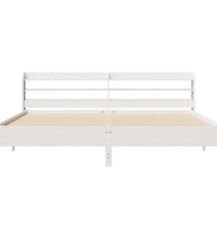 Massivholzbett ohne Matratze Weiß 180x200 cm Kiefernholz