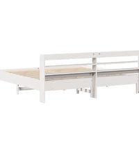 Massivholzbett ohne Matratze Weiß 180x200 cm Kiefernholz