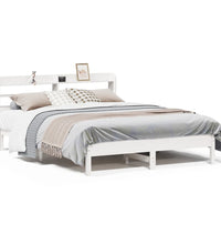 Massivholzbett ohne Matratze Weiß 160x200 Kiefernholz