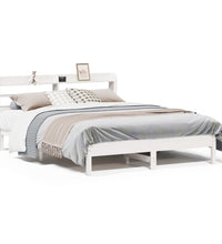 Massivholzbett ohne Matratze Weiß 150x200 cm Kiefernholz