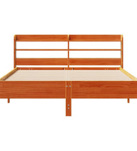 Massivholzbett ohne Matratze Wachsbraun 140x200 cm Kiefernholz