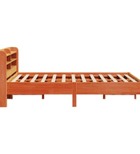 Massivholzbett ohne Matratze Wachsbraun 140x200 cm Kiefernholz