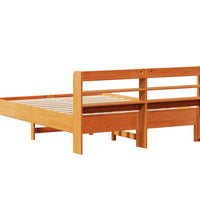 Massivholzbett ohne Matratze Wachsbraun 140x200 cm Kiefernholz