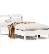 Massivholzbett ohne Matratze Weiß 100x200 cm Kiefernholz