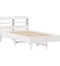 Massivholzbett ohne Matratze Weiß 100x200 cm Kiefernholz