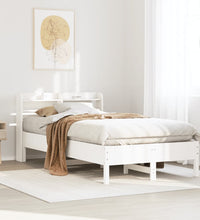 Massivholzbett ohne Matratze Weiß 100x200 cm Kiefernholz