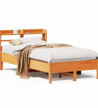 Massivholzbett ohne Matratze Wachsbraun 100x200 Kiefernholz