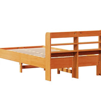 Massivholzbett ohne Matratze Wachsbraun 100x200 Kiefernholz