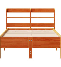 Massivholzbett ohne Matratze Wachsbraun 90x200 Kiefernholz