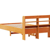 Massivholzbett ohne Matratze Wachsbraun 90x200 Kiefernholz