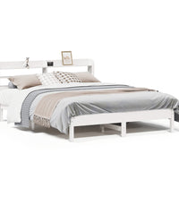 Massivholzbett ohne Matratze Weiß 140x190 cm Kiefernholz