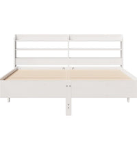 Massivholzbett ohne Matratze Weiß 140x190 cm Kiefernholz