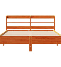 Massivholzbett ohne Matratze Wachsbraun 140x190 cm Kiefernholz