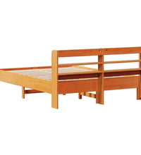 Massivholzbett ohne Matratze Wachsbraun 140x190 cm Kiefernholz