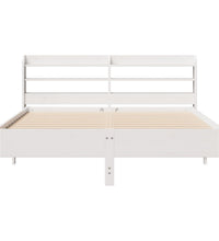 Massivholzbett ohne Matratze Weiß 135x190 cm Kiefernholz