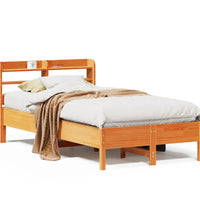 Massivholzbett ohne Matratze Wachsbraun 90x190 cm Kiefernholz