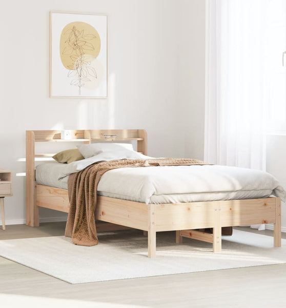 Massivholzbett ohne Matratze 75x190 cm Kiefernholz