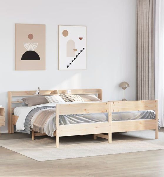 Massivholzbett ohne Matratze 200x200 cm Kiefer