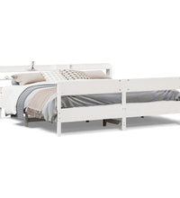 Massivholzbett ohne Matratze Weiß 200x200 cm Kiefernholz