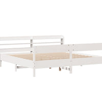 Massivholzbett ohne Matratze Weiß 200x200 cm Kiefernholz