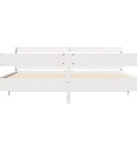 Massivholzbett ohne Matratze Weiß 200x200 cm Kiefernholz