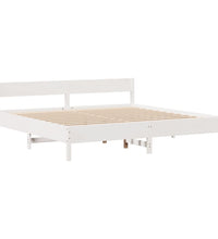 Massivholzbett ohne Matratze Weiß 200x200 cm Kiefernholz