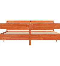 Massivholzbett ohne Matratze Wachsbraun 200x200 Kiefernholz