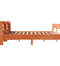 Massivholzbett ohne Matratze Wachsbraun 200x200 Kiefernholz