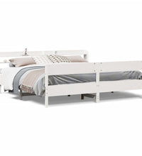 Massivholzbett ohne Matratze Weiß 180x200 cm Kiefernholz