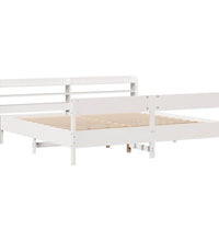 Massivholzbett ohne Matratze Weiß 180x200 cm Kiefernholz