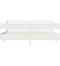 Massivholzbett ohne Matratze Weiß 180x200 cm Kiefernholz