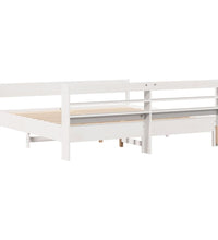 Massivholzbett ohne Matratze Weiß 180x200 cm Kiefernholz