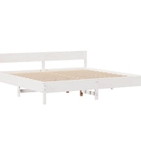 Massivholzbett ohne Matratze Weiß 180x200 cm Kiefernholz