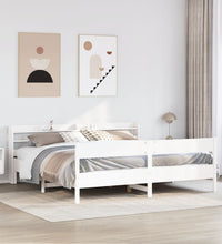 Massivholzbett ohne Matratze Weiß 180x200 cm Kiefernholz