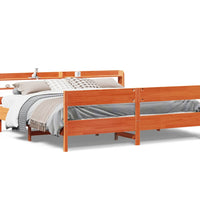 Massivholzbett ohne Matratze Wachsbraun 180x200 Kiefernholz