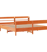 Massivholzbett ohne Matratze Wachsbraun 180x200 Kiefernholz